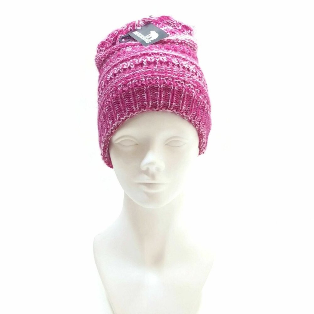Women's Fleece Fashion Winter Warm Skellies Beanie Hat Pink American Bears